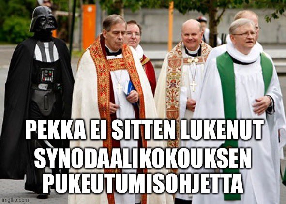 Kirkkovene's tweet photo. Ja onhan meillä myös uusikin vitsi. #synodaalikokous https://t.co/XolFIdBgLv