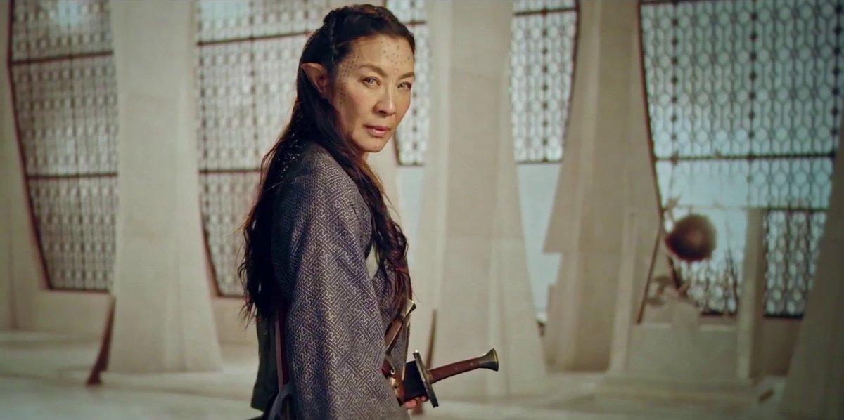 netflixwitcher's tweet photo. 📰 – Declan de Barra about Michelle Yeoh in Blood Origin: "She thought Scian wouldn’t swear, based on what her history was. Her tribe was very separated from the rest of society. It was a very elevated separation and she carries herself differently than all the other characters." https://t.co/lIeAD3gS56