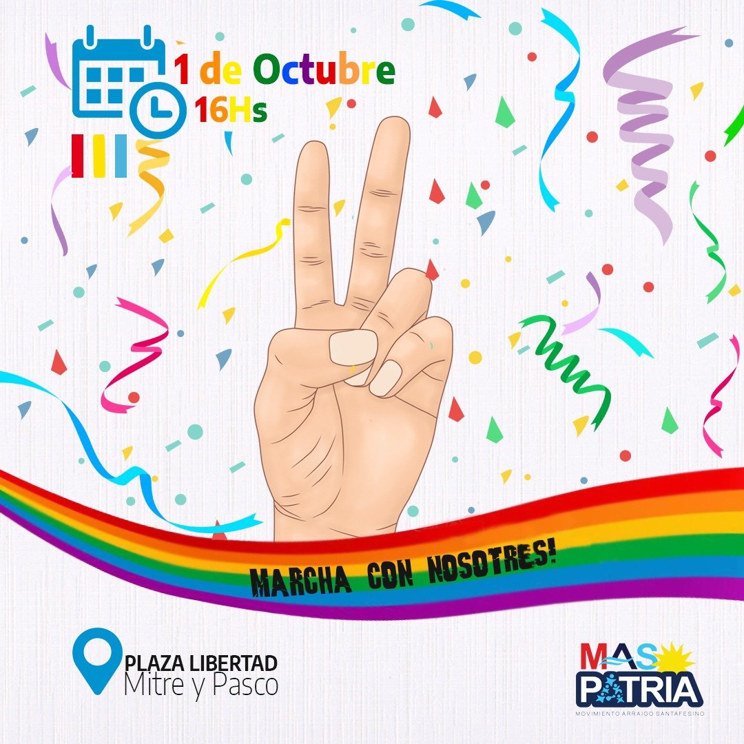 maspatria_'s tweet photo. Este sábado súmate con nosotres en la 16° Marcha del Orgullo.
.
.
 Copamos las calles acompañando a la comunidad LGBTIQ+
.
.

Nos juntamos éste sábado 1/10 a las 16hs en la plaza Libertad de Mitre y Pasco. https://t.co/J6D2ml2RjK