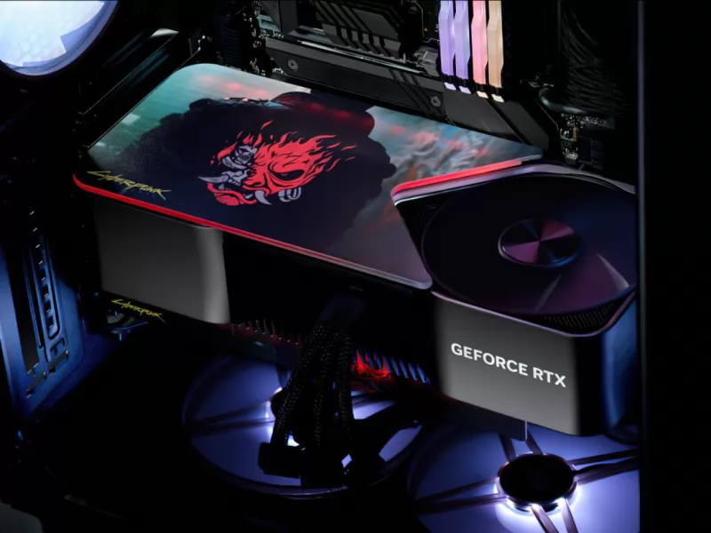 TIMWarfare's tweet photo. CD Projekt Red ha lanciato un nuovo contest per 3 nuove 4090 custom a tema Cyber Punk. Dopo aver annunciato la nuova modalità grafica Overdrive Ray Tracing di CyberPunk CD Projekt Red ha fatto una collaborazione con Nvidia per della 4090 founders edition. https://t.co/0URPNUdZC5