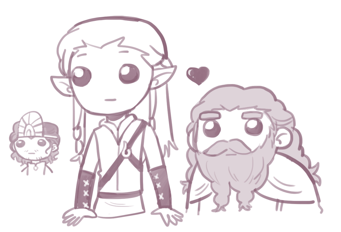 gigolas + aragorn &amp; arwen scribblies 