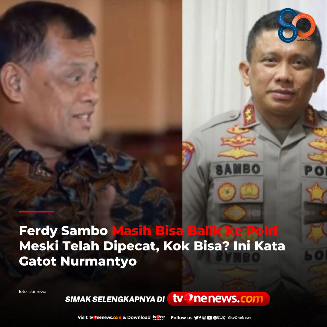 tvOneNews's tweet photo. Meski telah dipecat secara tidak hormat dari institusi Polri, Ferdy Sambo disebut masih bisa kembali jadi polisi. Hal itu tertuang dalam Peraturan Kepolisian RI Nomor 7 Tahun 2022

Simak berita selengkapnya di https://t.co/GgtZcxM1Xk
#NewsOne #CariBeritaditvOne #FerdySambo https://t.co/0FphhycQcX