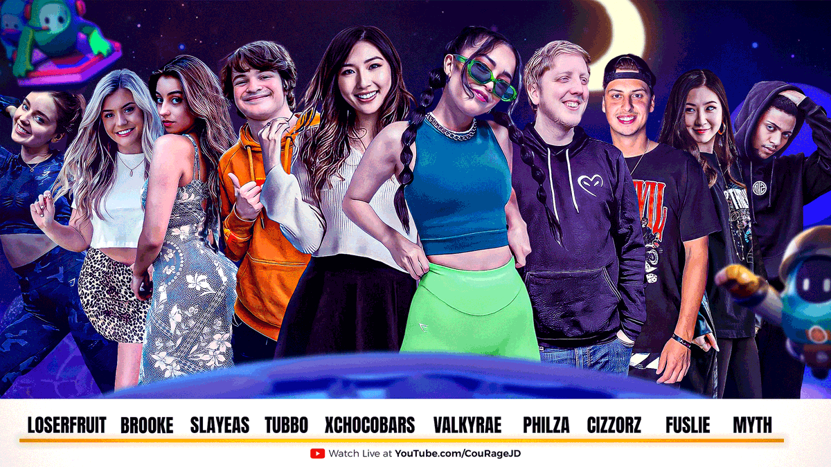 CouRageJD's tweet image. The Ultimate Fall Guys Tournament (the biggest ...EVER)

$100,000 prize pool
Friday, September 30th
12 PM PT

Our first confirmed contestants:
@Valkyrae
@xChocoBars
@TubboLive
@Ph1LzA
@cizzorz
@brookeab
@fuslie
@Myth_
@Loserfruit
@officialslayeas