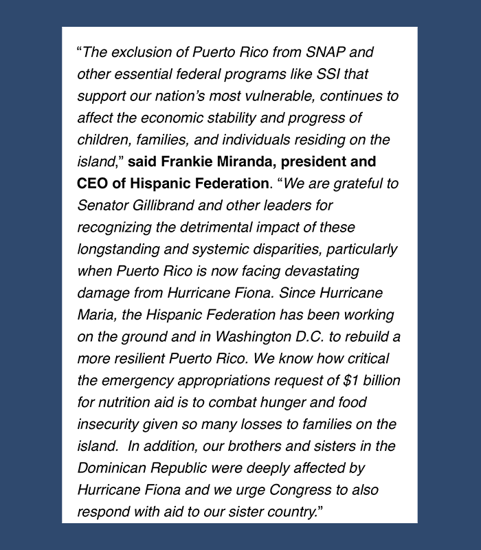 HispanicFed's tweet photo. Today, @HispanicFed President and CEO @frankiemiranda_ joined #NY Senator @gillibrandny, @RepGregoryMeeks and @NydiaVelazquez to call for billions in comprehensive federal relief for #PuertoRico. Read more here: https://t.co/2KLiUCDO4k #TakeAction4PR https://t.co/kCWu8KVaTC