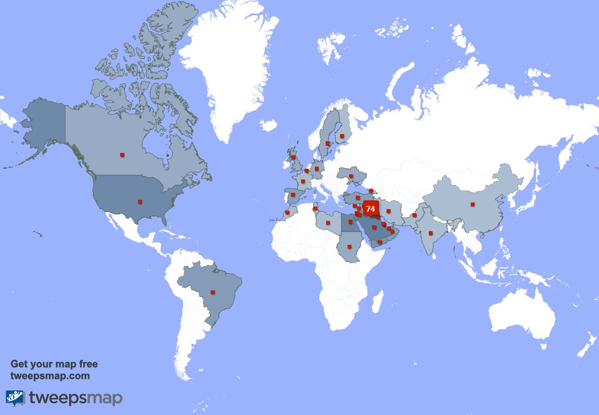 I have 1 new followers from Iraq 🇮🇶 last week. See tweepsmap.com/!nanash211
