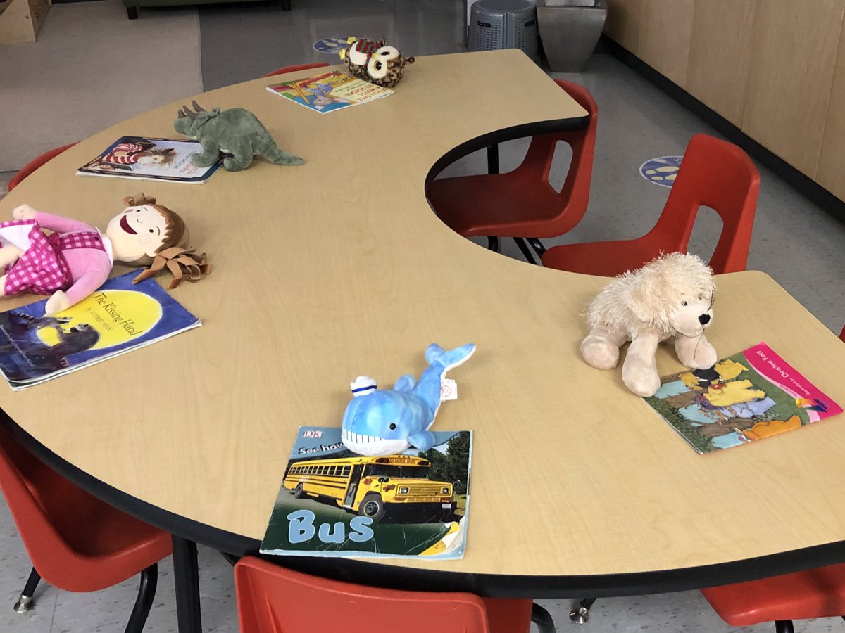 Finding ways to develop positive and productive reading behaviour.  Placing a stuffie with each book so the children can read to them for quiet reading time. <a href="/TVDSBKinder/">TVDSBKindergarten</a> <a href="/louisearbourfi/">Louise Arbour FI</a>