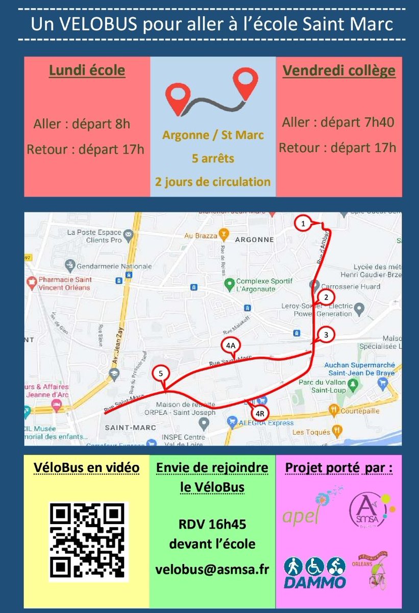 dammo_asso's tweet photo. La ligne de vélobus à l'école St Marc d'@VilledOrleans  va être mise en service bientôt. 

Bravo aux parents et aux enfants. https://t.co/vXoMQ2nxF7