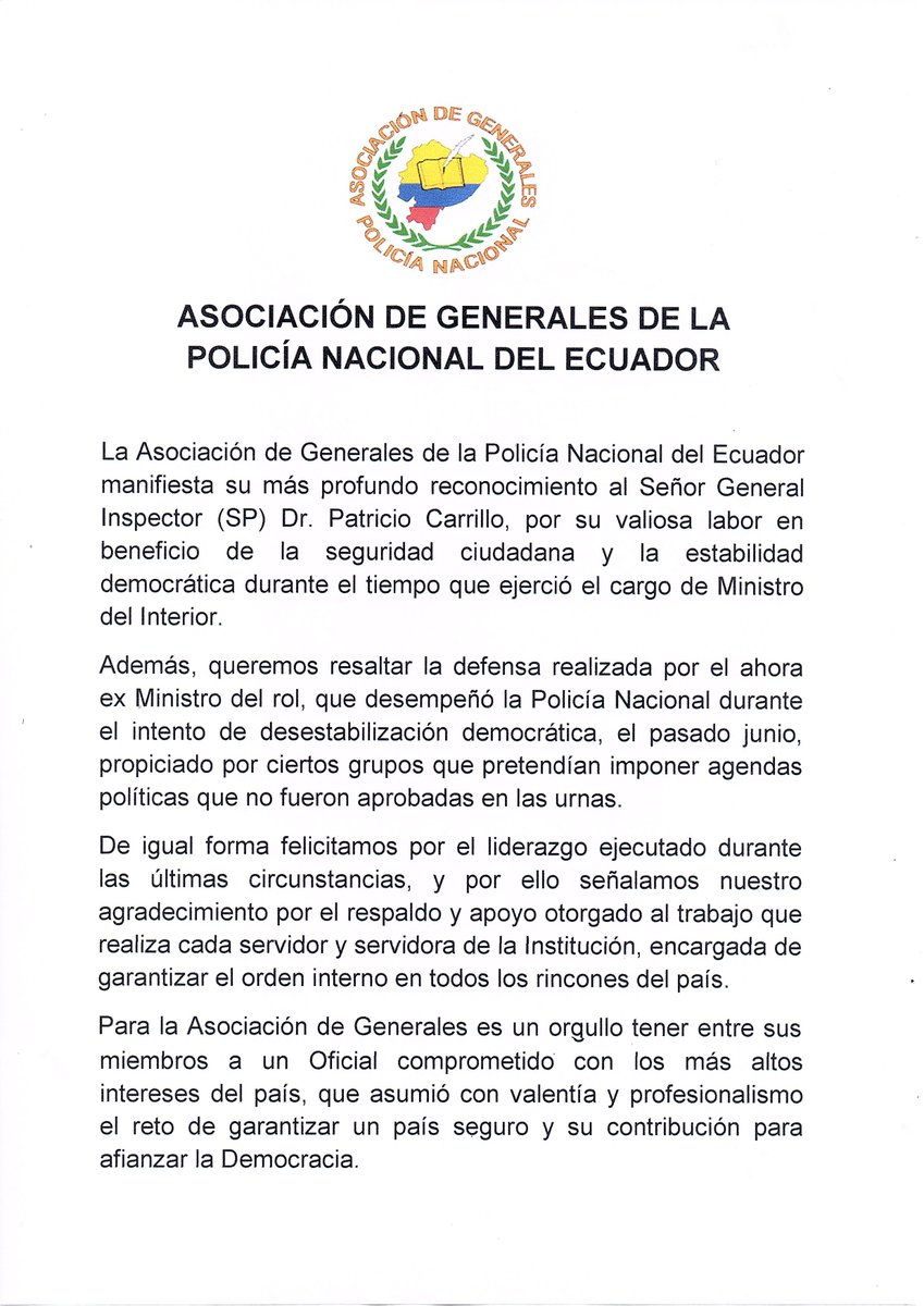 aso_generales's tweet photo. Agradecimiento al Señor General Inspector de Policía (SP) Dr. Patricio Carrillo, por su valiosa labor https://t.co/eevHdS9dwx