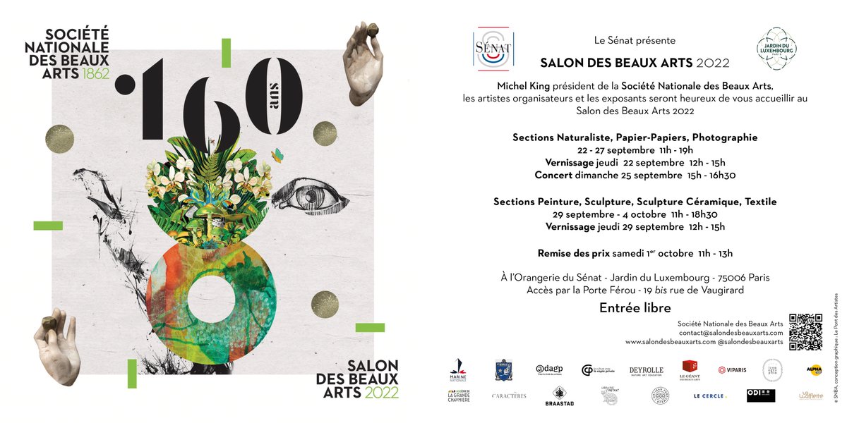 Alpha Taxis partenaire du SALON DES BEAUX ARTS 2022 du 22 sept au 4 oct à l’Orangerie du Sénat. Une centaine d’œuvres contemporaines d’artistes du monde entier sont exposées.
Téléchargez l’invitation : 
salondesbeauxarts.com/wp-content/upl…