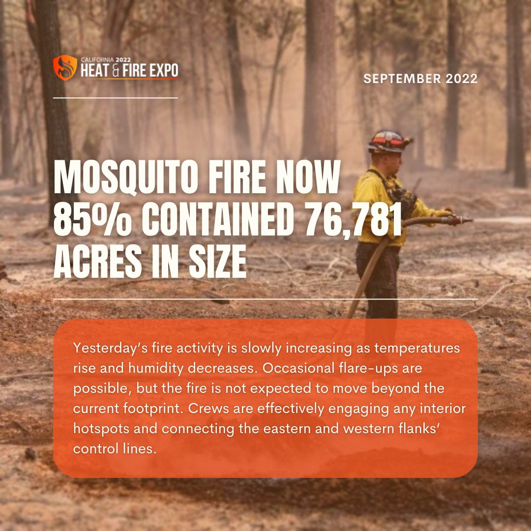 Here’s an update on the Mosquito Fire 🔥 Find more Wildfire preparation materials at the Heat &amp; Fire Expo ⛑

Sign up here ➡️ bit.ly/3BEj8eQ

#MosquitoFire #naturaldisaster