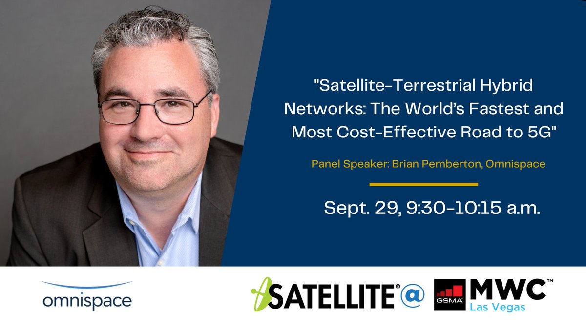 This week: Come hear how we're working with the world's leading mobile telecom networks to deliver 5G connectivity, globally, Sept. 29 during Satellite @ MWC Vegas - omnispace.com 

#SATShow @ #MWC22 #global5G #space5G #5GNTN #oneglobalnetwork #mobiletelecom