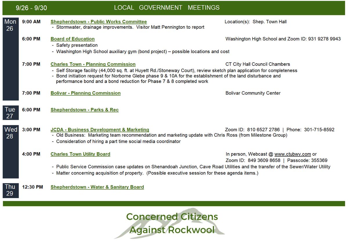 JeffCoVision's tweet photo. Please find below our weekly listing of local government meetings. Visit our website to view the agendas: https://t.co/AO1RhQMGr8 https://t.co/s4w7rOtvVW