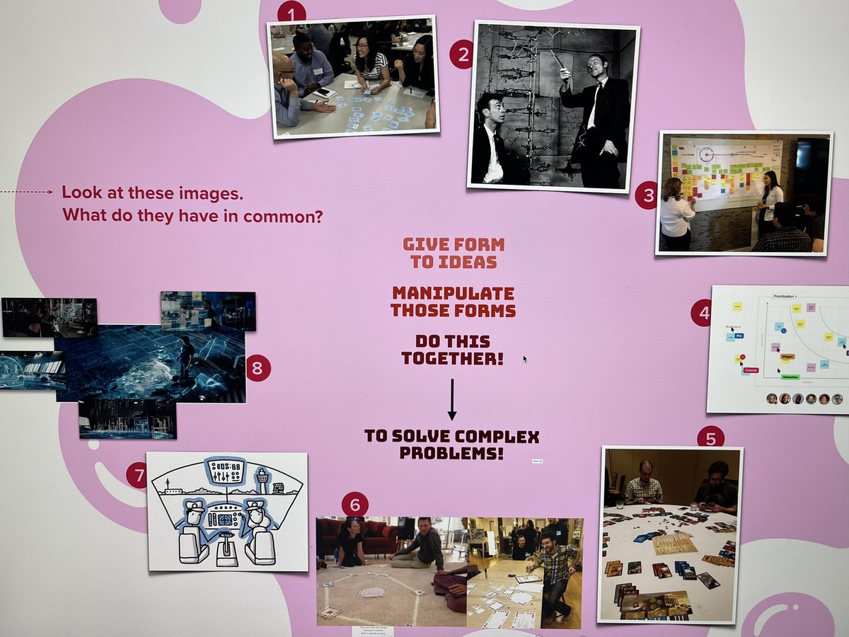 Same message, different explanation:

-Give form to ideas
-Manipulate those forms
-Do this together
-> to solve complex problems

We not only need to practice taking notes, but also develop our ability to work with notes (skills &amp; tools!) to create understanding.