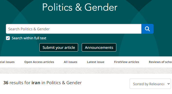 Politics & Gender (@politicsgenderj) on Twitter photo For background on protests currently underway in Iran 🇮🇷 following the death of #MahsaAmini at the hands of morality police, here is a 🧵 of five recent articles in <a href="/PoliticsGenderJ/">Politics & Gender</a> on gender, veiling, and politics in Iran, with full text links ⬇️ For background on protests currently underway in Iran 🇮🇷 following the death of #MahsaAmini at the hands of morality police, here is a 🧵 of five recent articles in <a href="/PoliticsGenderJ/">Politics & Gender</a> on gender, veiling, and politics in Iran, with full text links ⬇️