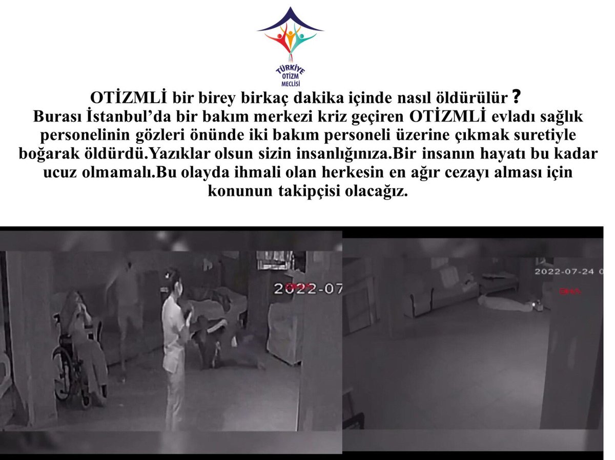 Türkiye Otizm Meclisi (@trotizmmeclisi) on Twitter photo Sürecin takipçisiyiz‼️
<a href="/RTErdogan/">Recep Tayyip Erdoğan</a> 
<a href="/tcailesosyal/">T.C. Aile ve Sosyal Hizmetler Bakanlığı</a> 
<a href="/tcbestepe/">T.C. Cumhurbaşkanlığı</a> 
<a href="/adalet_bakanlik/">T.C. Adalet Bakanlığı</a> 
<a href="/deryayanikashb/">Derya Yanık</a> 
#OtizmliEvladımızöldü
#NeilkNedeson
#Şiddeteistismarakimdurdiyecek
#Bakımevlerinekimdurdiyecek
#Bakımevleridenetlensin Sürecin takipçisiyiz‼️
<a href="/RTErdogan/">Recep Tayyip Erdoğan</a> 
<a href="/tcailesosyal/">T.C. Aile ve Sosyal Hizmetler Bakanlığı</a> 
<a href="/tcbestepe/">T.C. Cumhurbaşkanlığı</a> 
<a href="/adalet_bakanlik/">T.C. Adalet Bakanlığı</a> 
<a href="/deryayanikashb/">Derya Yanık</a> 
#OtizmliEvladımızöldü
#NeilkNedeson
#Şiddeteistismarakimdurdiyecek
#Bakımevlerinekimdurdiyecek
#Bakımevleridenetlensin