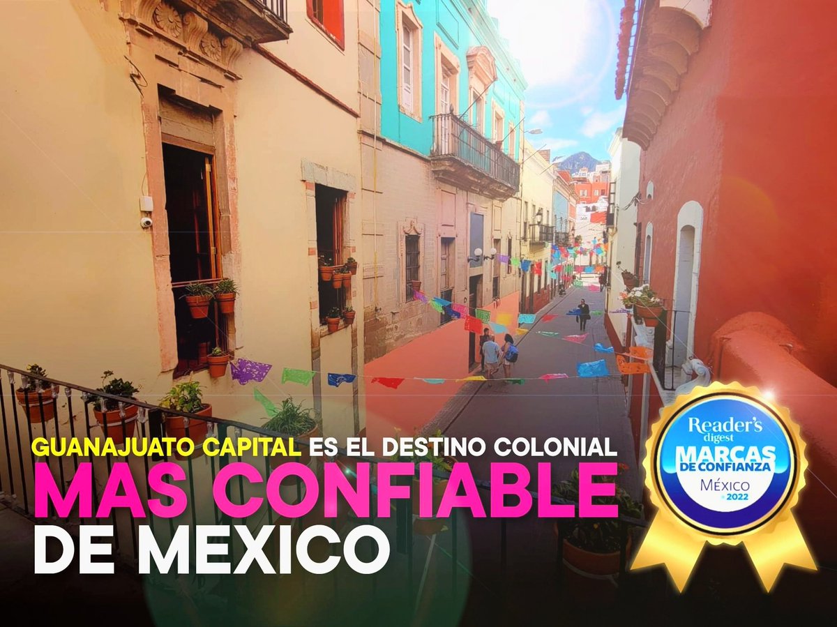 CrisCanteroMx's tweet photo. Primero a #Guanajuato Capital le dan el reconocimiento de la Ciudad más bonita de México y ahora los suscriptores de todo el país de la revista Selecciones #ReaderDigest votaron para que fuera el Destino Colonial MÁS confiable del México 🥇🏅🏆 https://t.co/qonAhalUUe