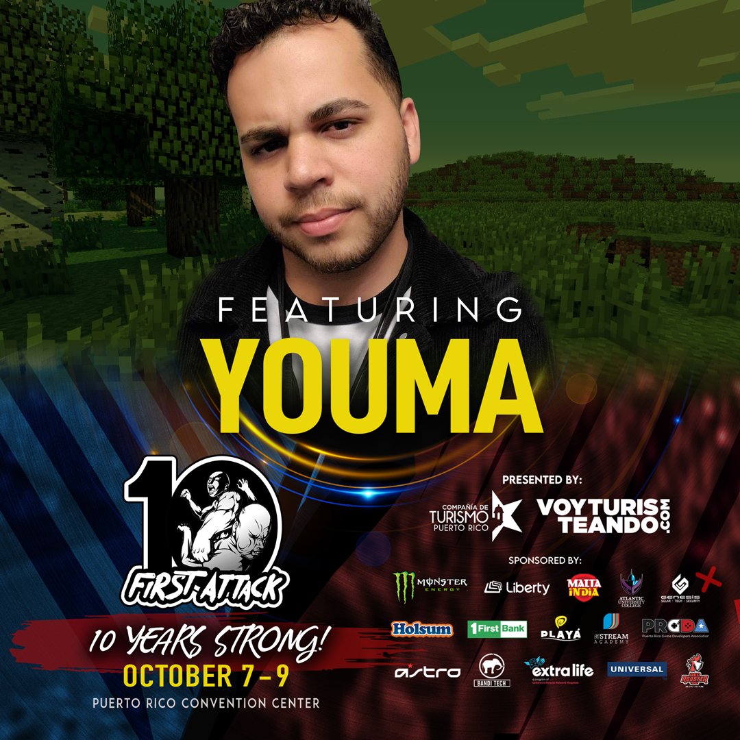 FirstAttackPR's tweet photo. Returning to the Mic since #FA2019, we are pleased to announce that @yohma_PR will be at #FA2022 as one of our official commentators for #SmashUltimate.
Don't miss out 9n the biggest videogame event in the Caribbean.
Registrations close on Sept 28th.
https://t.co/V5I8KiYrs8 https://t.co/qiGcAF3tKx