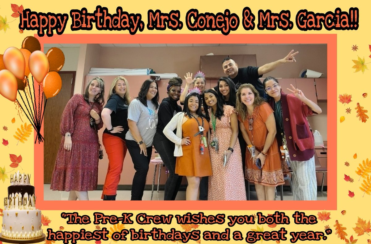tamtamwise's tweet photo. Happy Birthday, Mrs.Conejo & Mrs. Garcia!! #PrekCrew #birthdaycelebrations @AlexaBurman @Uroosabhussain @Aliefsneed https://t.co/VofjCoTGer