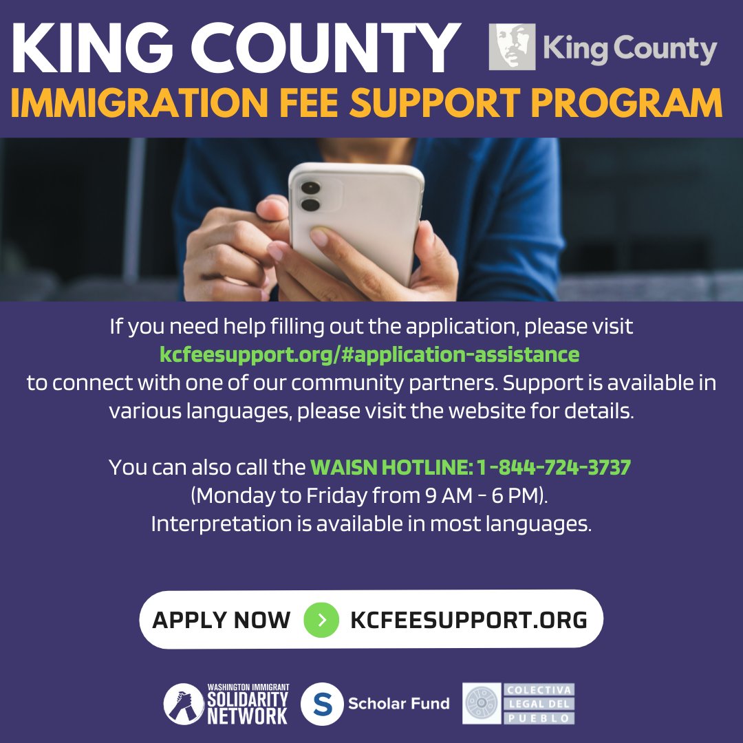 Do you need help paying immigration fees? Introducing King County Immigration Fee Support program
➡️ Apply at kcfeesupport.org
#Immigration #ImmigrantsWA #ImmigrationProcess #WAISN #USCitizenship