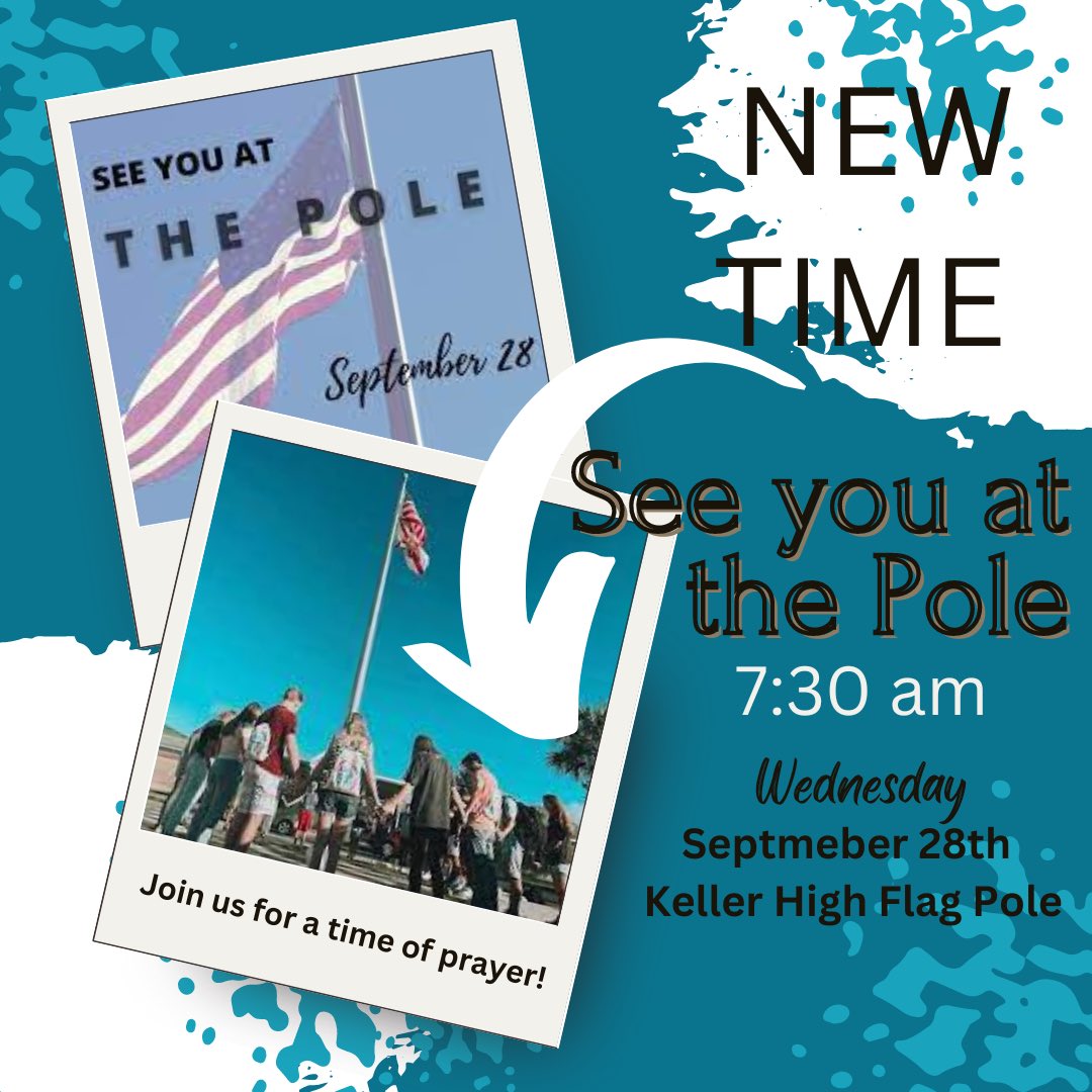 See you at the Pole this Wednesday at 7:30 am! See you there. Keller High Flag Pole.