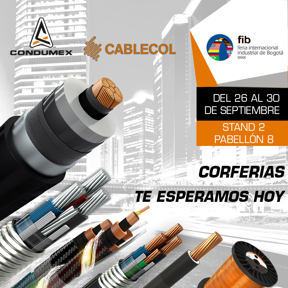 condumex_latam's tweet photo. Nos vemos en #FIB2022 #CondumexLATAM #ConduceMiEnergía #cablecol #conductividadhumana #cables https://t.co/p9Dpfm4TXQ