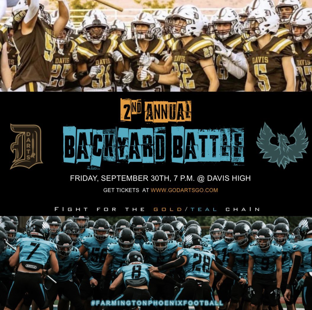 Farmington Phoenix Football (@fhs_phoen1x) on Twitter photo ⛓🔥 It’s back!! The Backyard Battle.. coming this Friday… Region 1 Matchup … <a href="/FHS_PHOEN1X/">Farmington Phoenix Football</a> <a href="/DavisDartsFB/">Davis High Football</a>
#keepthechain <a href="/standardexsport/">Standard Sports</a> <a href="/KSLcomSports/">KSL.com Sports</a> <a href="/KSLSportsRewind/">KSL Sports Rewind</a> <a href="/TalkinSports2/">KUTV Talkin' Sports</a> <a href="/Davefox2/">Dave Fox</a> ⛓🔥 It’s back!! The Backyard Battle.. coming this Friday… Region 1 Matchup … <a href="/FHS_PHOEN1X/">Farmington Phoenix Football</a> <a href="/DavisDartsFB/">Davis High Football</a>
#keepthechain <a href="/standardexsport/">Standard Sports</a> <a href="/KSLcomSports/">KSL.com Sports</a> <a href="/KSLSportsRewind/">KSL Sports Rewind</a> <a href="/TalkinSports2/">KUTV Talkin' Sports</a> <a href="/Davefox2/">Dave Fox</a>