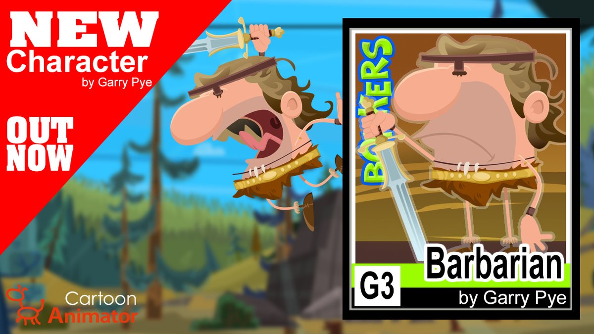 PyeGarry's tweet photo. The #Bonkers #Barbarian is out today and available from https://t.co/5ABAmxWhXT

Facebook: https://t.co/HBbvzgfQyC

#GarryPye #CartoonAnimator #CTA #2DAnimation https://t.co/I4PdV6yPk2