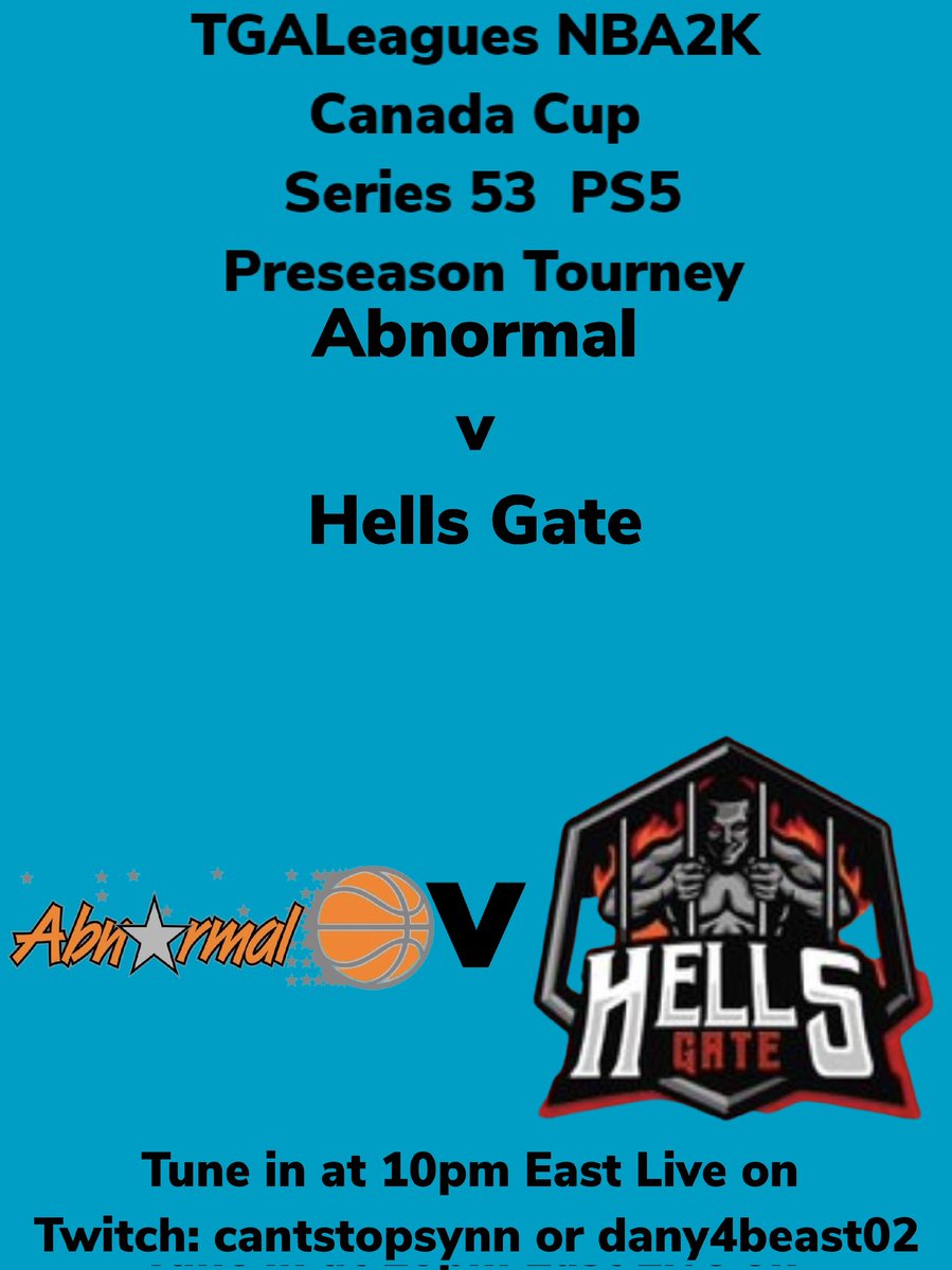 test Twitter Media - Preseason Tourney TGALeagues NBA2K Canada Cup Series 53 PS5 Abnormal v Hells Gate Tune in at 10pm East Live on Twitch: cantstopsynn or dany4beast02 #TGALeagues #CANADACUP #NBA2K #SERIES53 #PS5 #5V5PROAM @LeaguesTGA https://t.co/4LhHVc6jYY