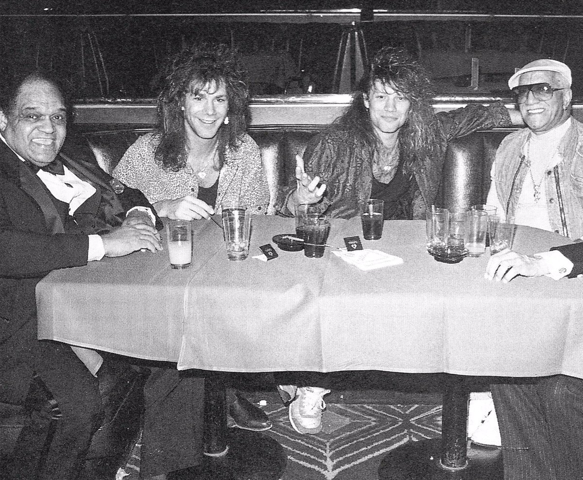 SonAndPop's tweet photo. The Vegas 80s. #SlappyWhite #DavidBryan #JonBonJovi and #ReddFoxx. https://t.co/SZ5uj4insY