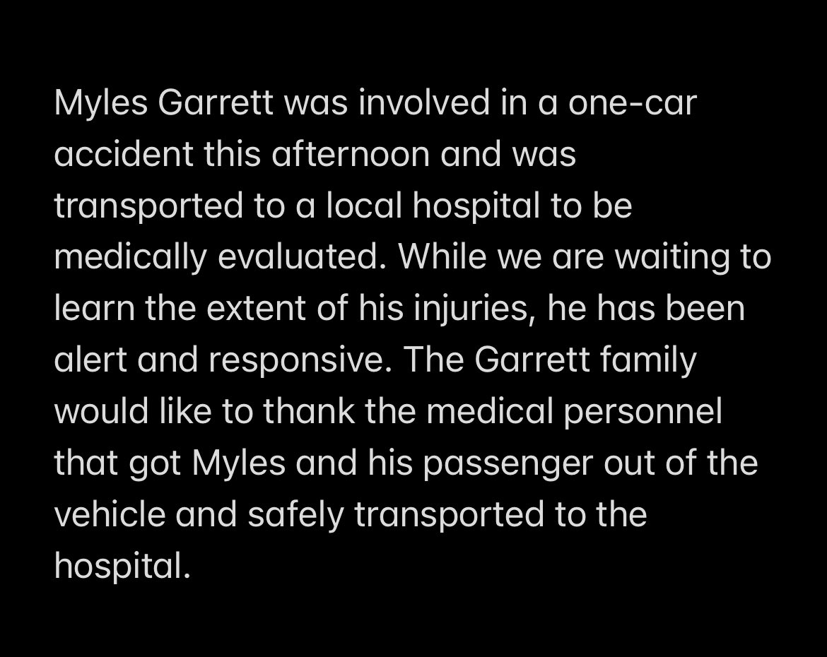 AgentNicoleLynn's tweet photo. Statement regarding Myles Garrett: https://t.co/XzkZW9f86s
