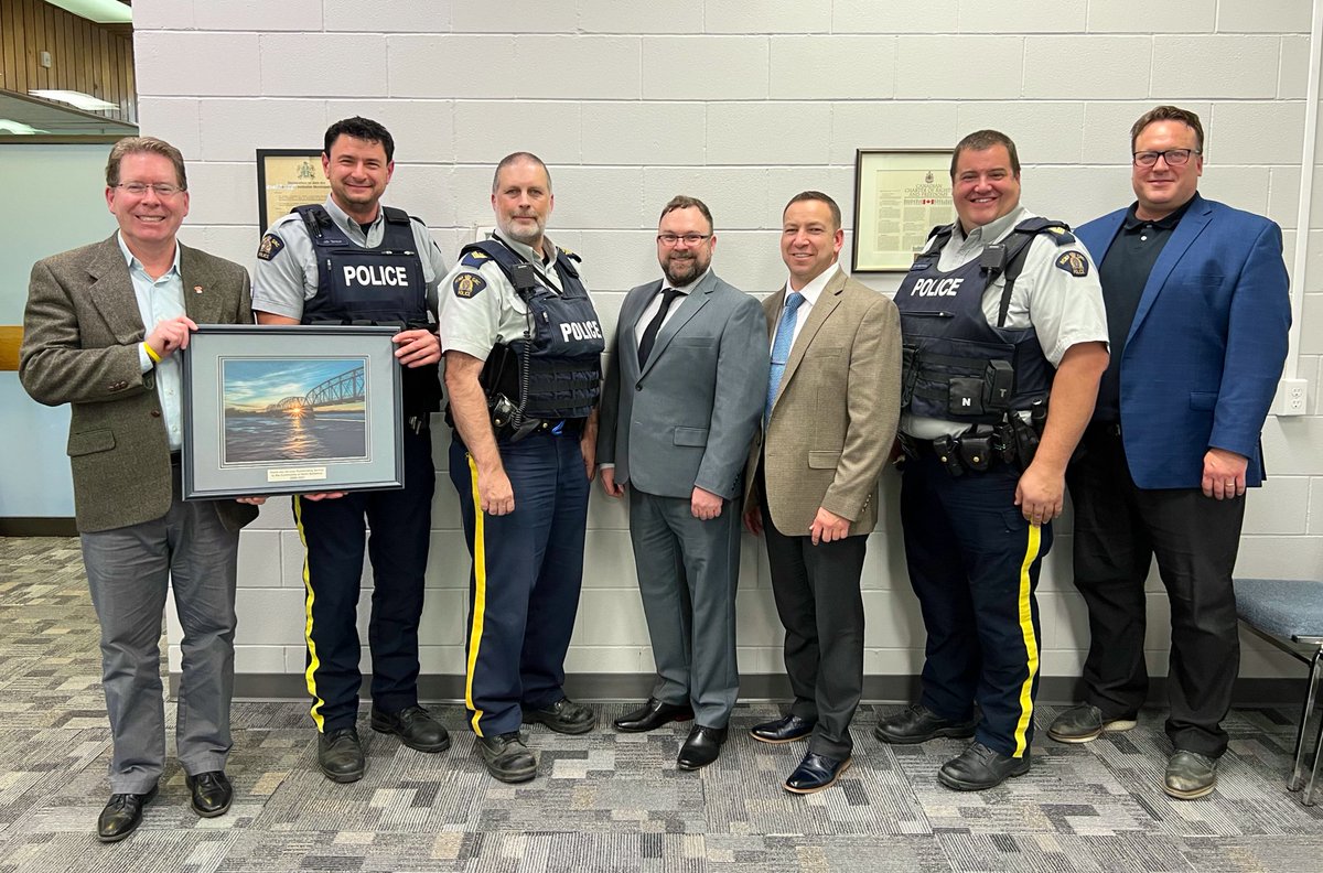 North Battleford (@citynb) on Twitter photo Mayor Gillan, Councillor Ironstand, and Former Mayor <a href="/ryanbater/">Ryan Bater</a> spoke at length about S/Sgt. Teniuk’s commitment to not only his work, but to the community. #citynb
(L-R: Mayor Gillan, S/Sgt. Teniuk, Sgt. Tremblay, Insp. Gilbert, Supt. Olberg, Sgt. Stephens, and Fmr Mayor Bater) Mayor Gillan, Councillor Ironstand, and Former Mayor <a href="/ryanbater/">Ryan Bater</a> spoke at length about S/Sgt. Teniuk’s commitment to not only his work, but to the community. #citynb
(L-R: Mayor Gillan, S/Sgt. Teniuk, Sgt. Tremblay, Insp. Gilbert, Supt. Olberg, Sgt. Stephens, and Fmr Mayor Bater)