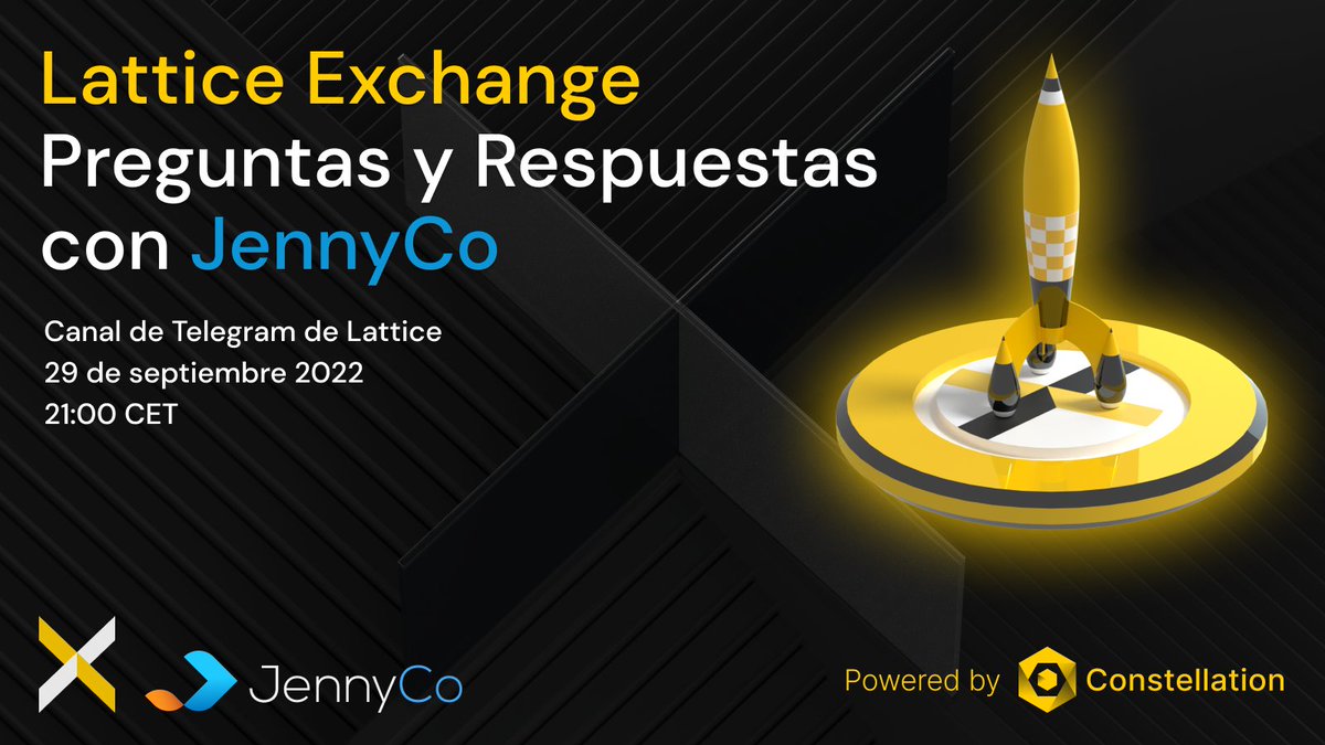 ¡<a href="/JennyCoInc/">Jenny.COIN</a>, el primer Exchange de Datos Sanitarios impulsado por la Web3 🧬, será el próximo proyecto en salir en #LatticeLaunchpad!!! 🚀

¡Únete a nosotros este jueves en el TG de <a href="/LatticeExchange/">Lattice Gateway</a> para un Preguntas y Respuestas! 💭❓

📍bit.ly/3pqnKAW

$JCO $LTX $DAG