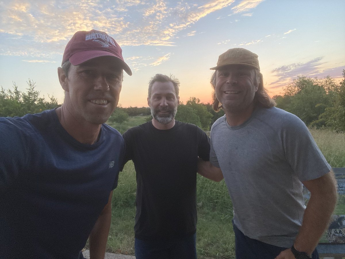 BetoORourke's tweet photo. Started my 50th year on the planet with a wonderful sunrise run in Austin with @jay4txland and Michael Fojtasek. Gotta keep moving!

Thanks to everyone for the birthday wishes. https://t.co/52ldRPD1tA