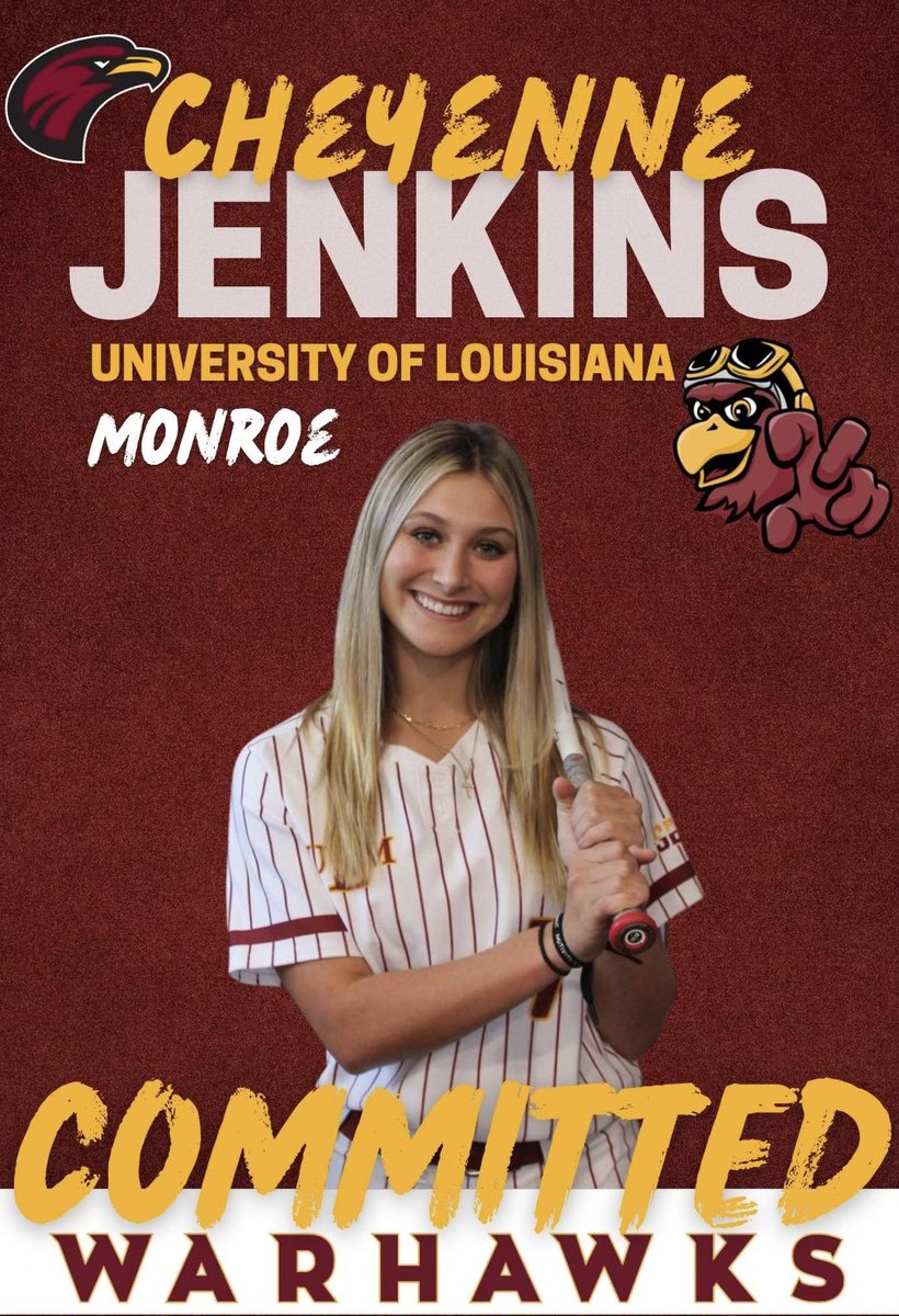 cheyennej05's tweet photo. Excited and thankful to call ULM my future home! Thank you @molly_fichtner @leawodach @LainaVictoria29 @pmiklov103 for allowing me the opportunity to play at the next level! Let’s GEAUX WARHAWKS🦅
@18uMarucci @HannanAthletics @Diamondtrain18 https://t.co/iUF8DslDw9