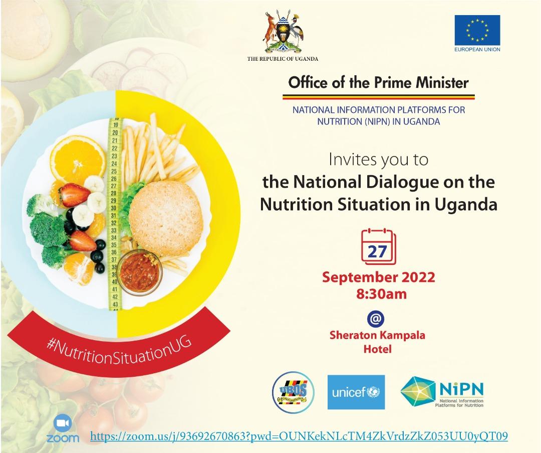 Today's discussion on Uganda's nutrition situation will be enlightening. Please join us in the dialogue. Details on the poster. Zoom link attached. Event will be aired on @ubctvuganda @sanyukatv and @nbstv Together, let us fight malnutrition. @NipnOpm zoom.us/j/93692670863?…