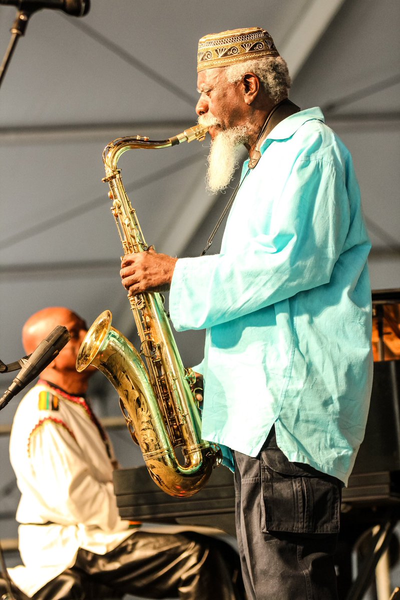 Jazznheritage's tweet photo. We are deeply saddened by the passing of Pharoah Sanders on September 24, 2022. He was 81. Sanders performed several times over the years at the New Orleans Jazz &amp; Heritage Festival.

📷 by Cedric Ellsworth of Sanders' epic performance at @jazzfest 2014, courtesy @jazzfestarchive https://t.co/PKV54HwZUf