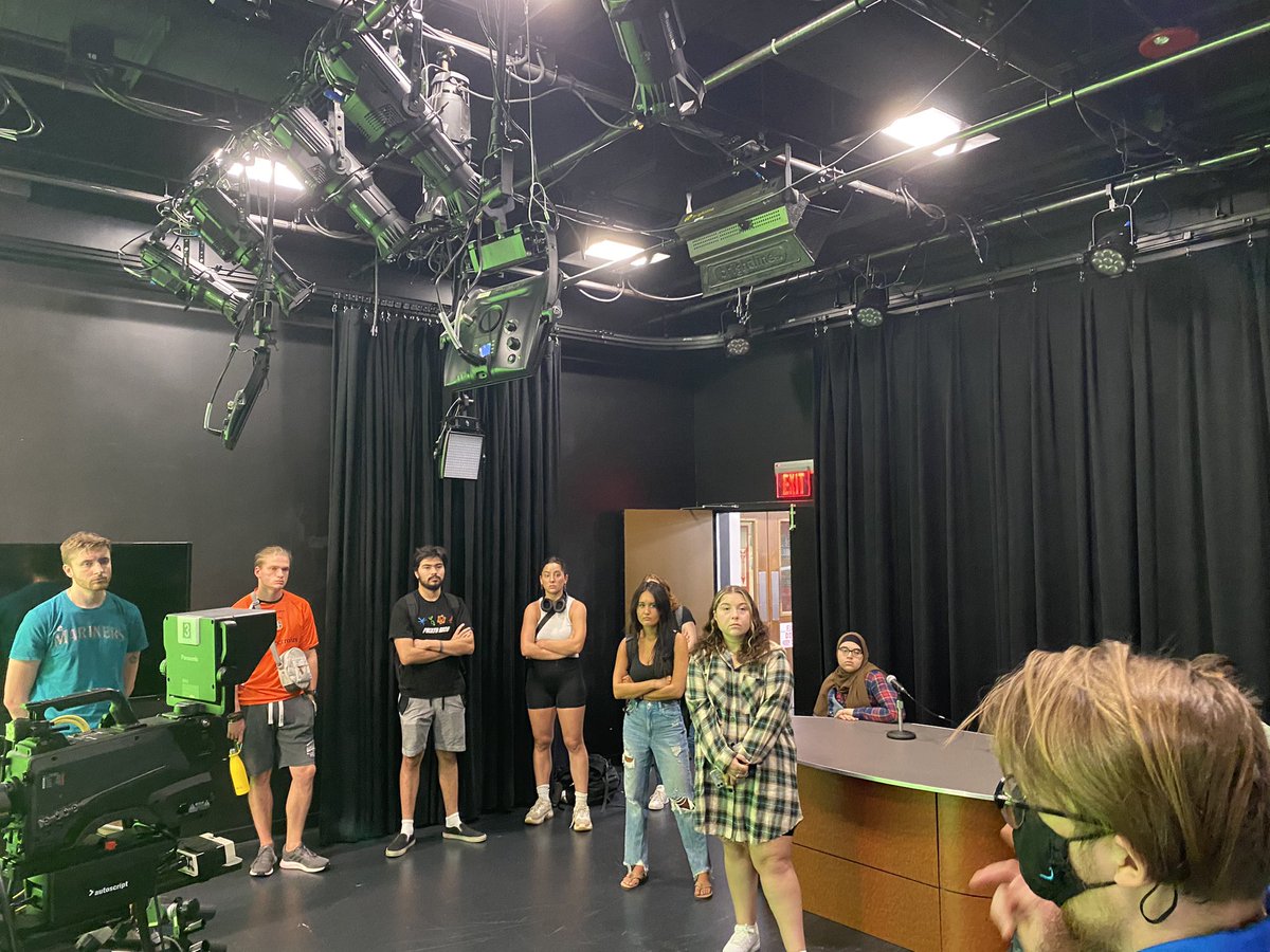 CCSUNEWSTV's tweet photo. A new group of @CCSUJournalism broadcasters in the making - taking over the studios  @ccsu for the first time, they nailed it!  #jrn340 https://t.co/bj9QqbIwUO