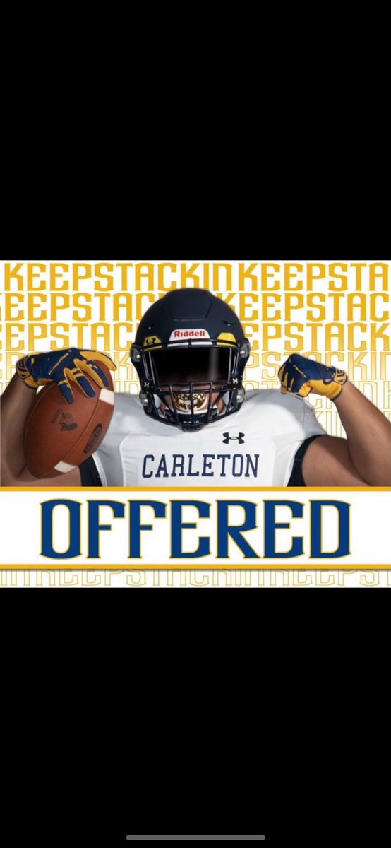 I am grateful to receive an offer to continue my academic and athletic career at Carleton College!!!
<a href="/CarletonFB/">Carleton Football</a>