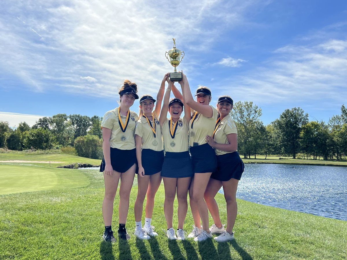 GolfFhn's tweet photo. FHN DEFENDS THEIR TITLE TO WIN BACK TO BACK KNIGHT CUPS!!!! Leah Heischmidt and Liza Burgos clinch the cup with a birdie in a playoff hole against FHHS. @fhnactivities https://t.co/7mf6FhmDJI