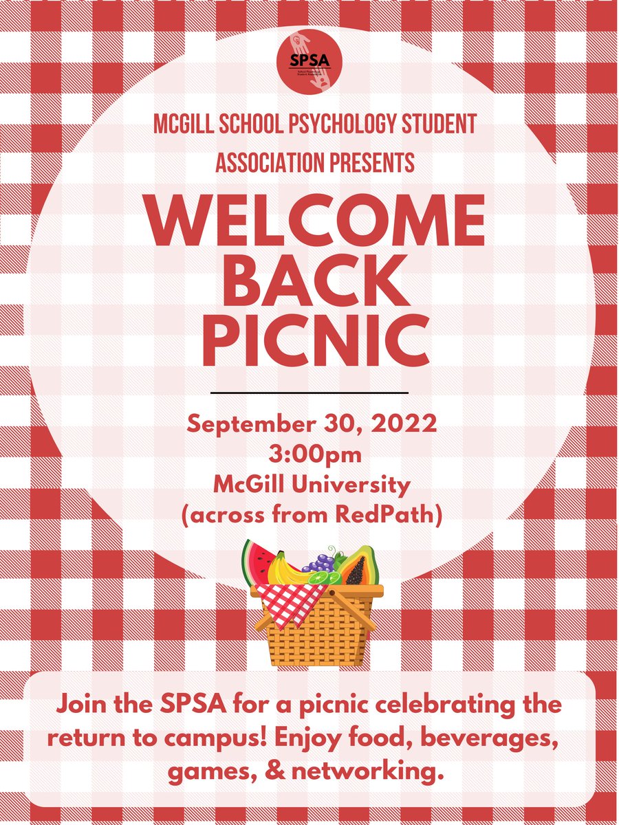 SACPAssociation's tweet photo. REMINDER: Welcome Back Picnic happening this Friday!! 🙂
For those interested, please fill out this google form: https://t.co/f6vnrsjOv2 https://t.co/iXUPlEfj8H