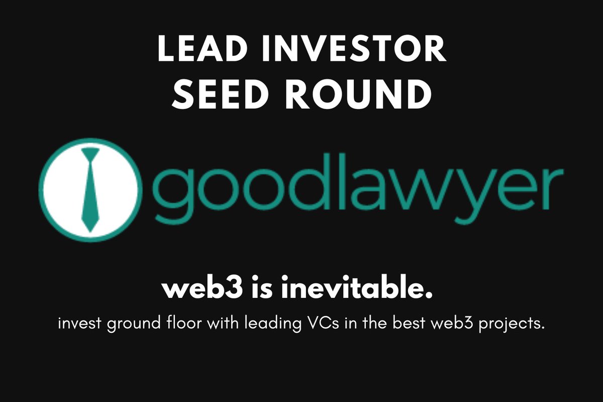 basedvcfund's tweet photo. Super pleased to announce that @CitCapFund will be lead investor in the @GoodlawyerInc seed round. 

Goodlawyer is a leading legal marketplace.

We are excited to help the team continue to crush it + make a push into web3.

@NeoTokyoCode @Neo_Tokyo_News @ZssBecker @elliotrades https://t.co/MTbl3tAcxC