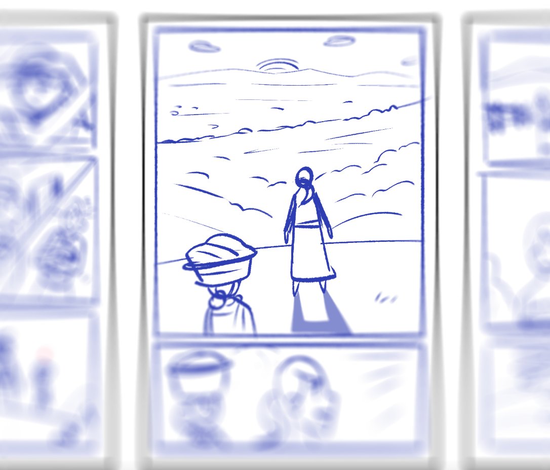 I am 90% done on the thumbnail pass of my book, "Silenced Voices." I have never made a book this big before 🫠 I can't wait to start doing some final art on this.