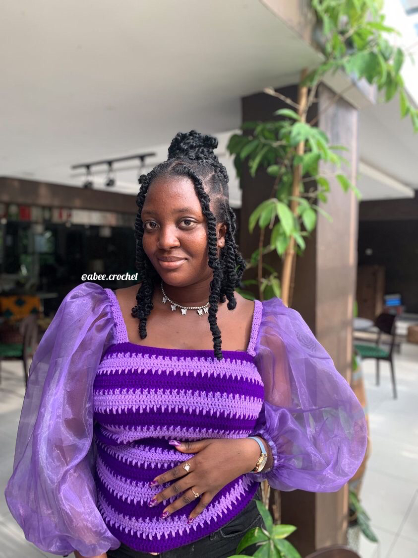 abiolaruby123's tweet photo. She's a 10, but she's wearing an Abee Crochet piece so she's a 100๐คฉ๐
Kindly RETWEET if you see this๐ #crochettop #customerpics https://t.co/g3OdGCn0Tq