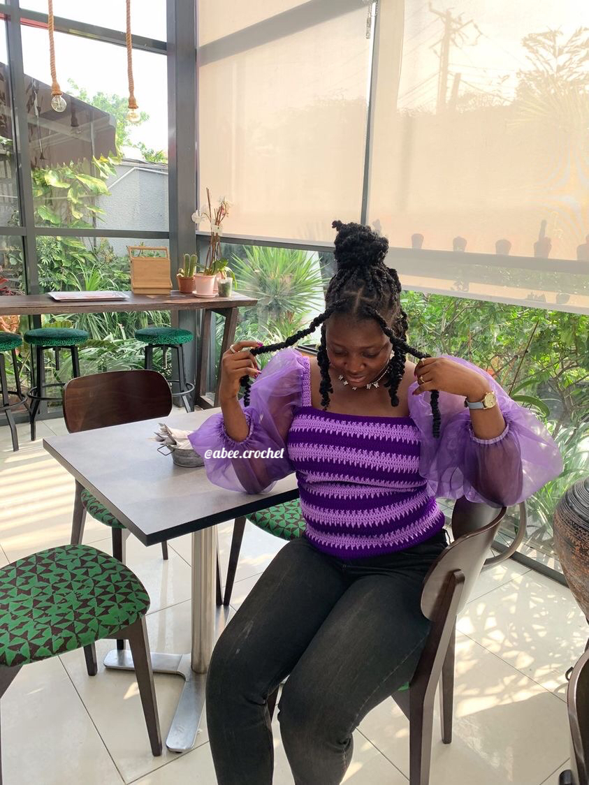 abiolaruby123's tweet photo. She's a 10, but she's wearing an Abee Crochet piece so she's a 100๐คฉ๐
Kindly RETWEET if you see this๐ #crochettop #customerpics https://t.co/g3OdGCn0Tq