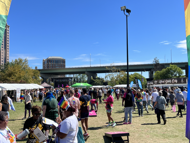 VCUMassey's tweet photo. ICYMI: Our Office of Community Outreach and Engagement went to VA Pridefest to connect with the 🏳️‍🌈 community. Massey is dedicated to building trust with the LGBTQ+ community and 👂 to understand barriers they face in receiving equitable #cancer care. 💯 https://t.co/0B7iNxzPMh https://t.co/FcbdG6hmvq