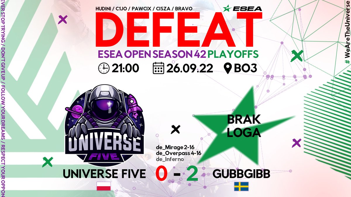 Universe Five - Organizacja esportowa tweet media