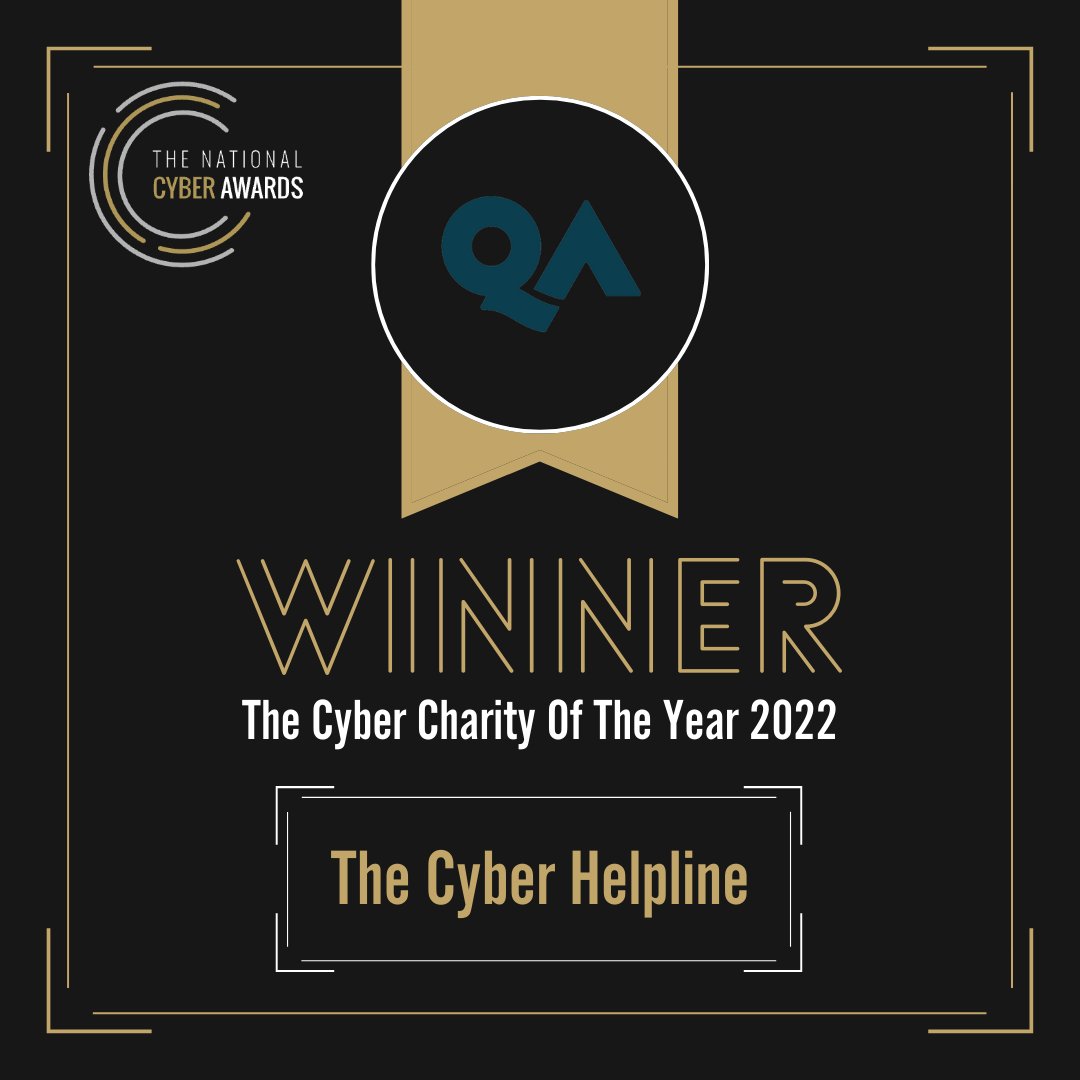 Congratulations to The Cyber Helpline 👏🥳
 
Our Cyber Charity Of The Year 2022 winner 🏆

#cyberawards22 #cybersecurity #cyber