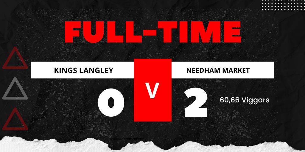 needhammktfc's tweet photo. FT: Kings Langley 0-2 Needham!

It's five wins and four clean sheets in a row for the Marketmen after a second half brace from substitute @Ryan_Viggars earns us our first away victory of the season! 

#NeedhamMarketFC https://t.co/KK6OUypH3u