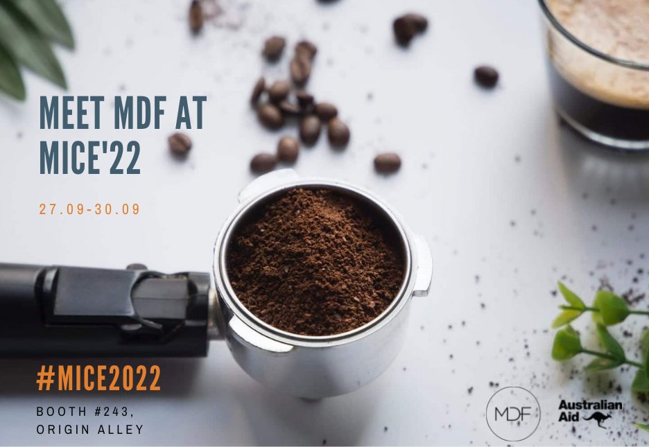 MDFGlobal's tweet photo. Will you be at @MelbCoffeeExpo today?
 
There are 4 origins on display at MDF's stall at #MICE2022. Their common thread is a shared story – of vibrant new ☕️ destinations entering the world market, backed by the efforts of hundreds of #smallholder👨‍🌾

 https://t.co/vYhodflRKu https://t.co/31vuEqbnOm