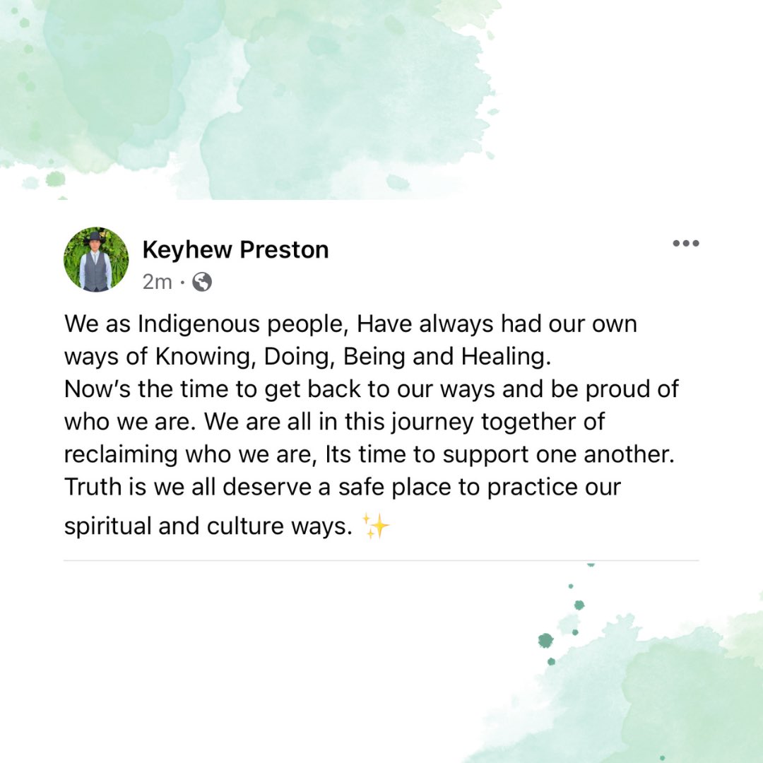 preston21's tweet photo. Now more then ever is the time to get back to our ways as Indigenous people. It’s important to remember, we are all in this healing journey together. It’s time to support one another in all aspects of our  Physical, Mental, Emotional and Spiritual wellbeing. ✨ https://t.co/rQDJfQ60nu